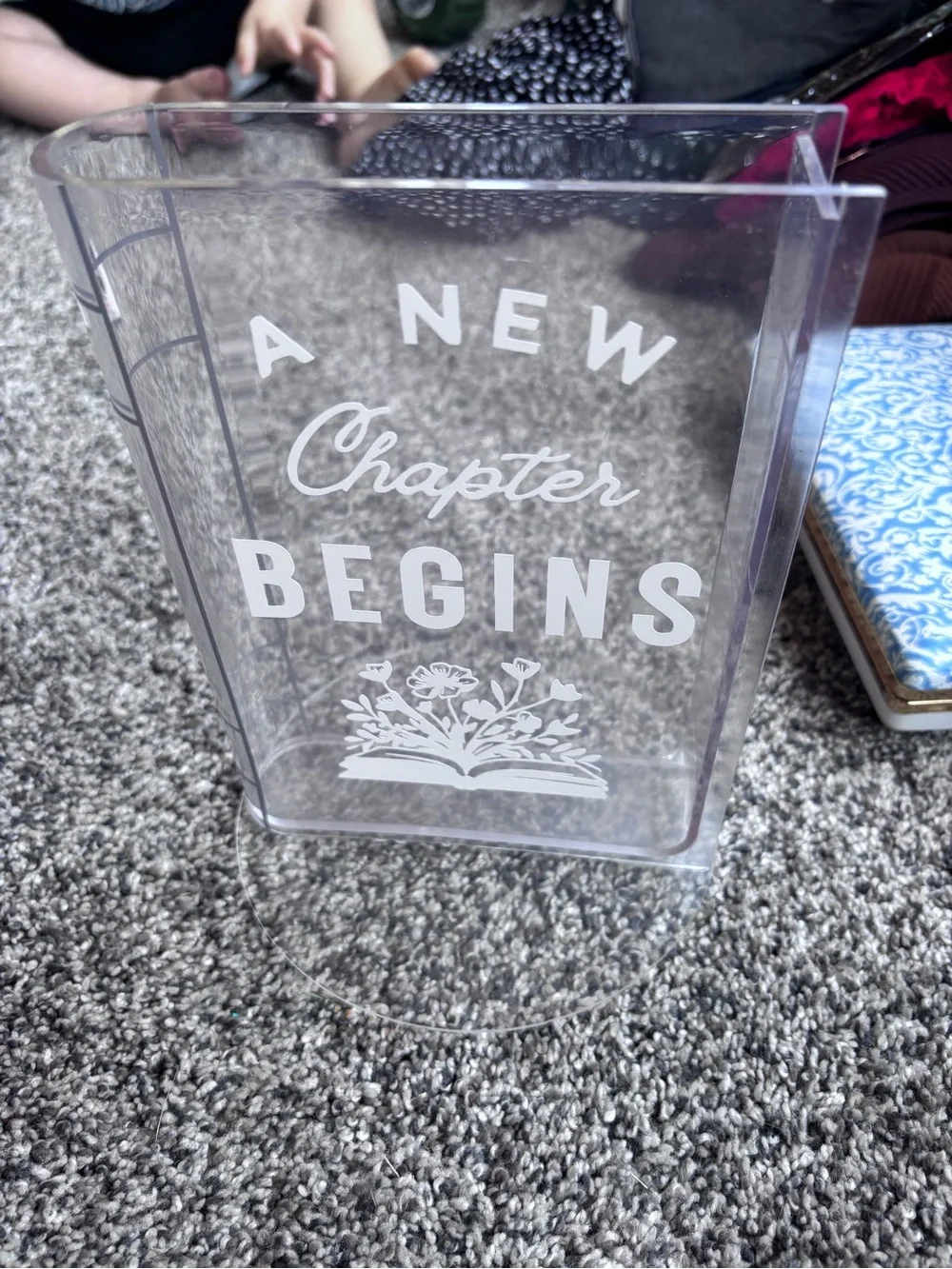 Book Shaped Vase A New Chapter Begins Clear Acrylic Decor